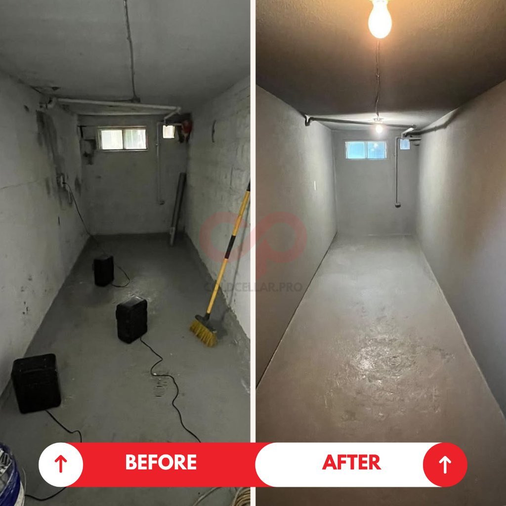 Cold room ceiling condensation damage repaired and refinished by Cold Cellar Pro